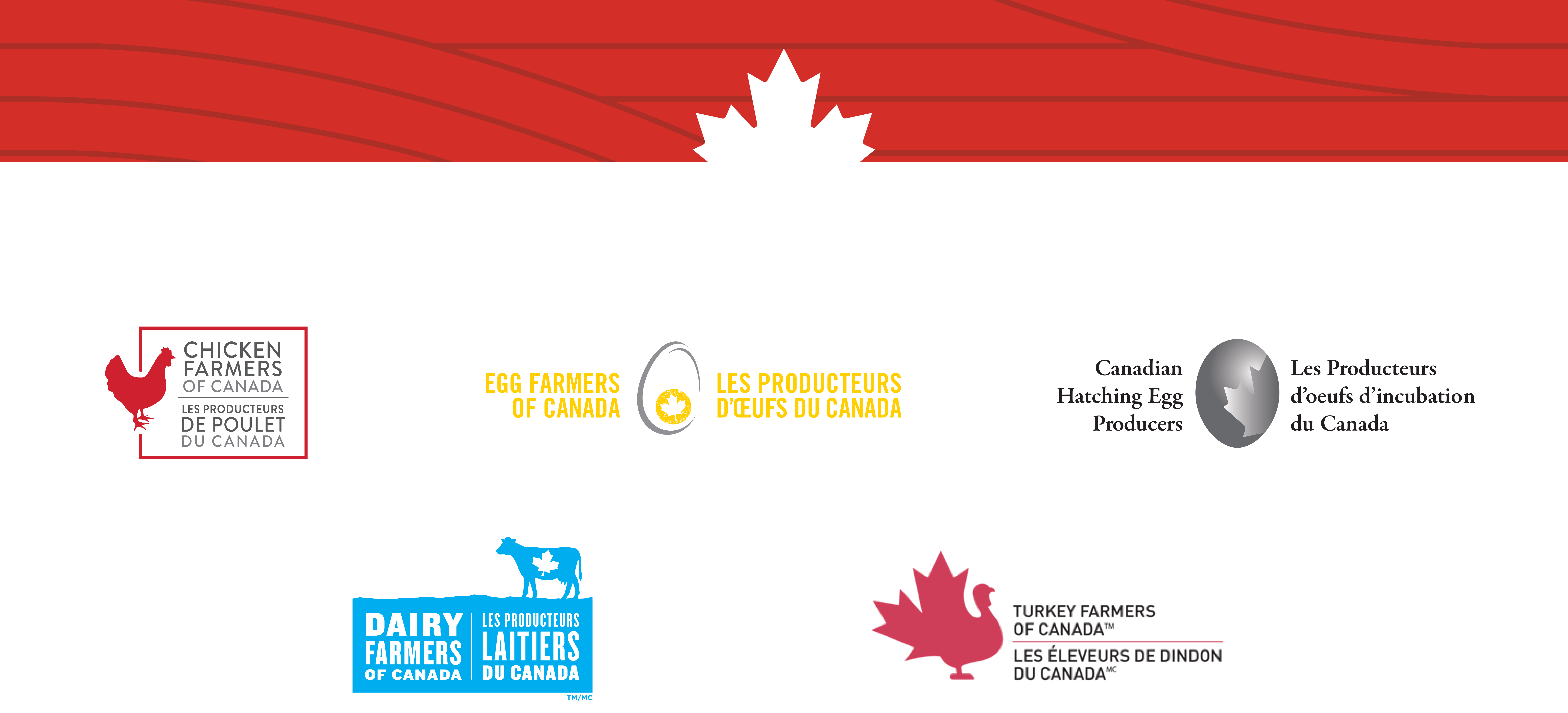 Les Producteurs d'œufs du Canada, Les Producteurs de poulet du Canada, Les Éleveurs de dindon du Canada, Les Producteurs d'œufs d'incubation du Canada, Producteurs laitiers du Canada